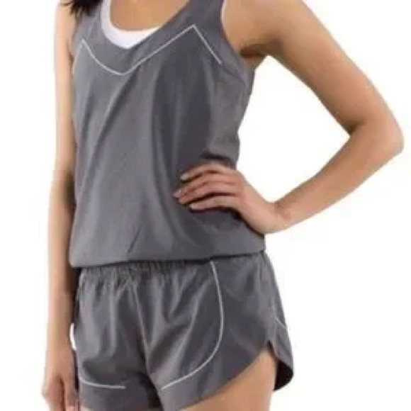lululemon athletica Pants - SOLD Lululemon Gray Speedy Runsie Romper, Athletic Workout Athleisure Running